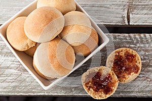 Whole Wheat Dinner Rolls top view