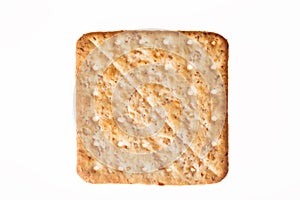 Whole wheat flour cracker or buscuit isolated photo