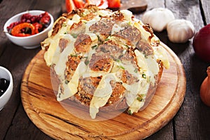 Wholegrain bread stuffed with cheese