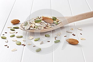 Wholegrain Muesli Spoon Background