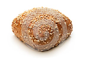 Wholemeal bread roll from spelt isolated