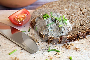 Wholemeal Bread With Spread And Tomatoe