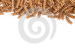 Wholemeal Fusilli Frame. Integral Pasta