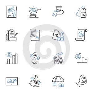 Wholesale line icons collection. Distributor, Bulk, Supplier, Retailers, Wholesale, Stock, Market vector and linear