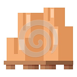 Wholesale stack boxes icon cartoon . Retail storage photo