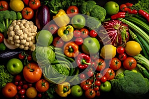 Wholesome nutrition concept, assortment of fresh vegetables for clean eating