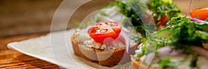 Wholesome sandwich with cheese, garden radish -Healthy Eating