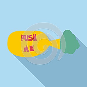 Whoopee cushion icon, flat style photo