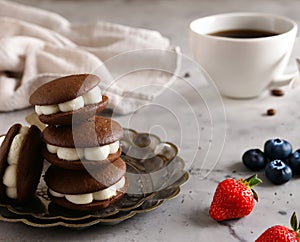 whoopie pie cookies with buttercream