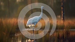 Whooping Crane in the swamp