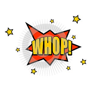 Whop expression sign at comic speech bubble icon