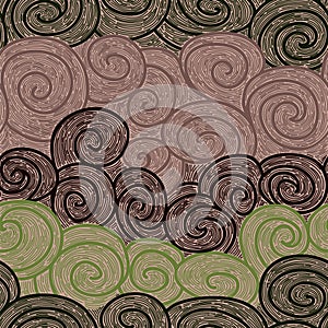 Whorl seamless hand drawn pattern