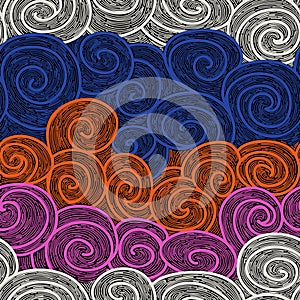 Whorl seamless hand drawn pattern