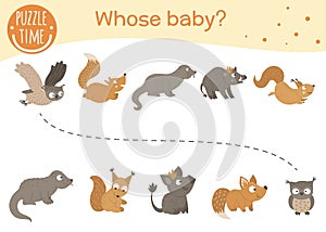 Whose baby matching activity for preschool children