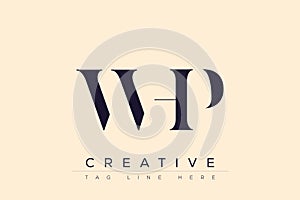 WHP abstract letter logo design