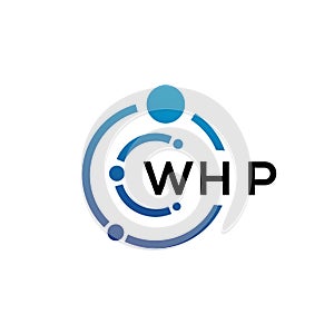 WHP letter technology logo design on white background. WHP creative initials letter IT logo concept. WHP letter design photo