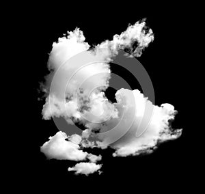 Whtie clouds isolated on black background photo