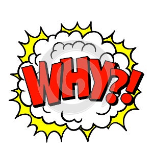 Why?! pop art. Hand drawn design