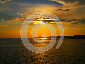 Light games at sunset