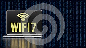 The wi fi 7 text for technology concept 3d rendering