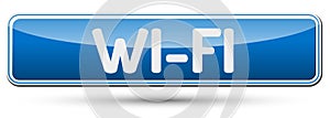 WI-FI - Abstract beautiful button with text.