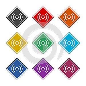 WI FI color icons set isolated on white background