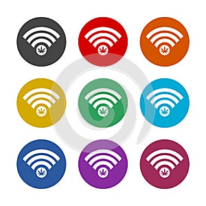 WI FI color icons set isolated on white background