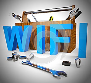 Wi-Fi concept icon means wireless internet connection access - 3d illustration
