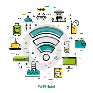 Wi Fi Hotel - Line Concept