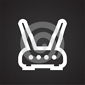 Wi-fi hub router on black background for graphic and web design, Modern simple vector sign. Internet concept. Trendy symbol for