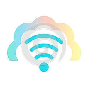 Wi-fi icon in colored cloud