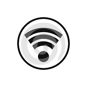 Wi Fi icon, flat graphic design template, communication symbol, vector illustration