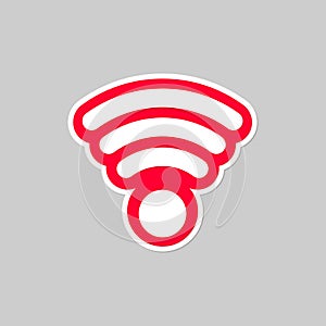 Wi Fi icon, flat graphic design template, communication symbol, vector illustration