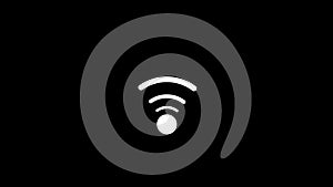 Wi-Fi Icon over black background illustration. Flat design.