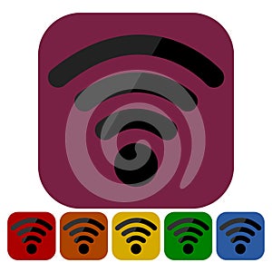 Wi-Fi Icon in six colors - Illustration