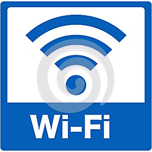 Wi-Fi icon. Wi-Fi logo. Color is blue.