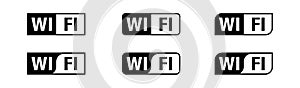 Wi-Fi icons set isolated flat. Vector illustration, network concept