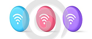 Wi fi internet connection button high speed wireless cyberspace digital network 3d circle icon