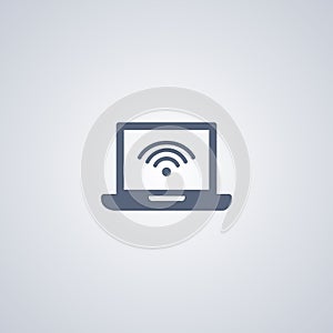 Wi-fi, laptop, vector best flat icon