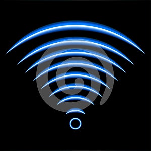 Wi-Fi light, blue glowing signal internet connection