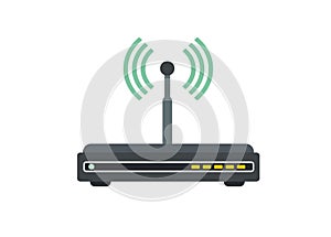 Wi fi modem. Simple flat illustration