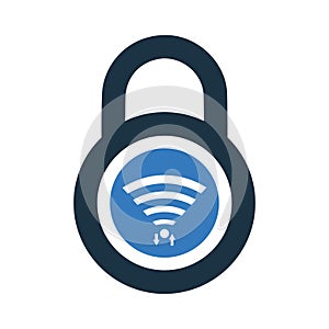 Wi-Fi, password, security icon. Editable vector graphics