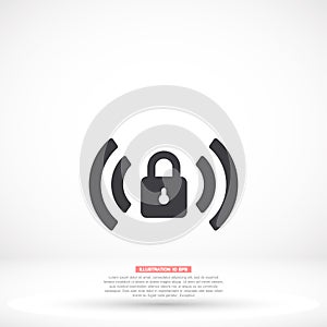 Wi fi password vector icon , lorem ipsum Flat design