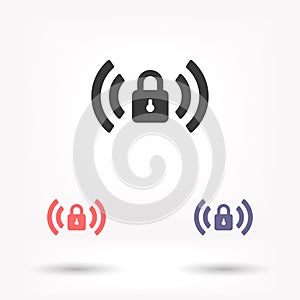 Wi fi password vector icon , lorem ipsum Flat design