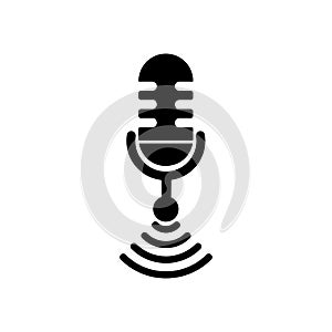 Wi-Fi Podcast microphone silhouette vector Design.
