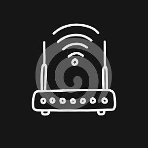 Wi fi router doodle icon, vector illustration