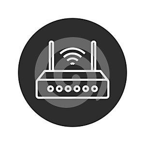 Wi fi router line icon, vector illustration