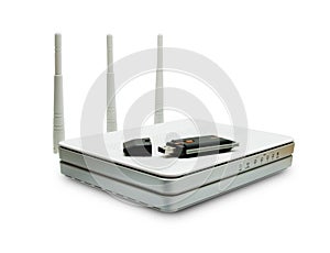 Wi-fi router on a white background