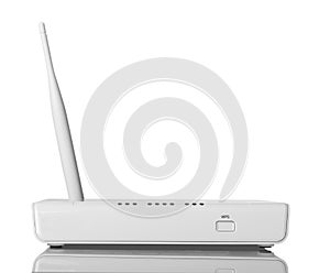 Wi-Fi router with WPS function, isolated on white