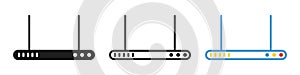 Wi-Fi routers icons set. Modems. Wireless routers. Internet connection. Vector illustration